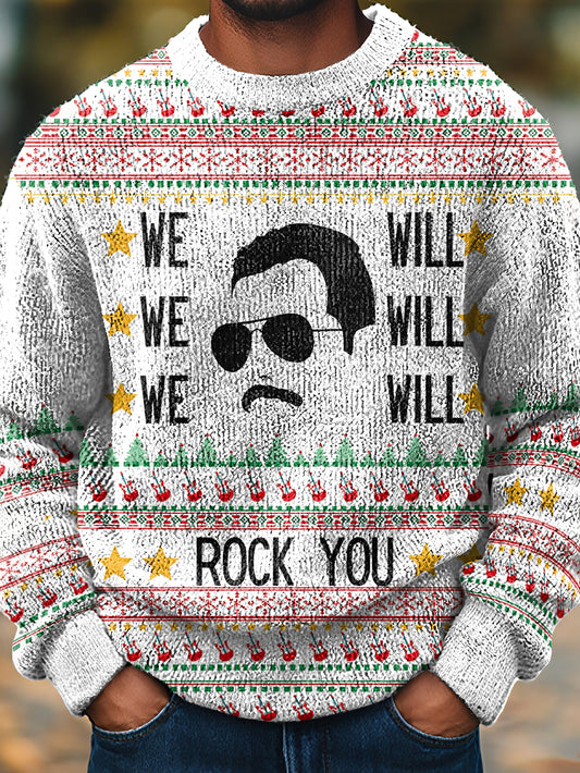 Men's Rock Band Inspired Christmas Holiday Sweater