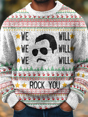 Men's Rock Band Inspired Christmas Holiday Sweater