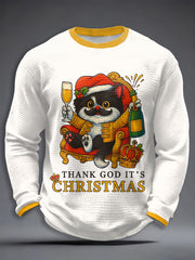 Men's Rock Band Inspired Christmas Waffle Long Sleeve T-Shirt