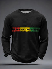 Men's Black History Month Inspired Print Waffle Long-Sleeve T-Shirt