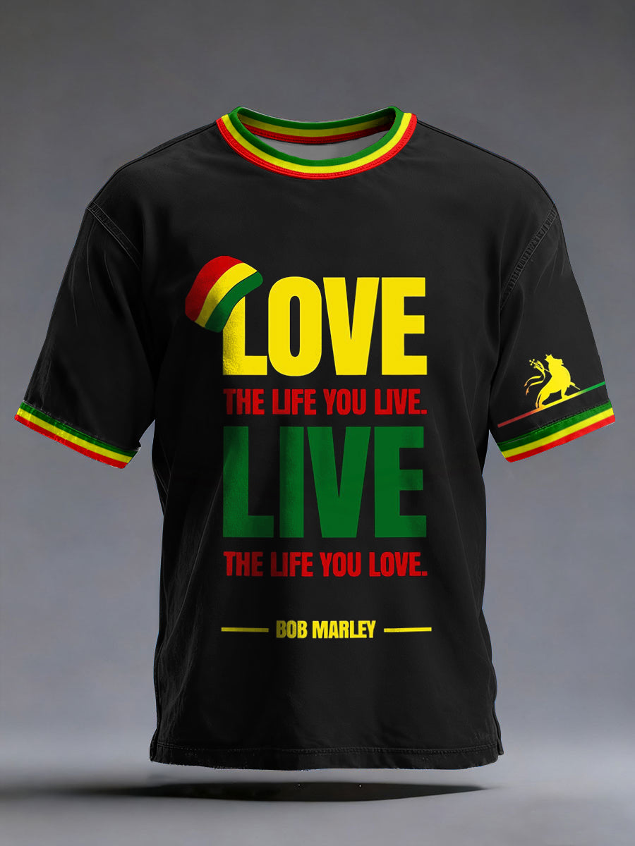 Men's Love The Life You Live Live The Life You Love Print Vintage T-Shirt