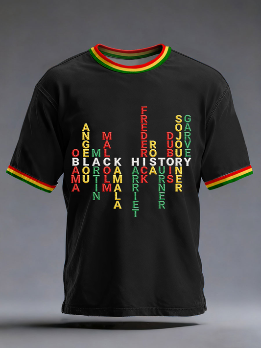 Men's Black History Print Short Sleeves T-shirt