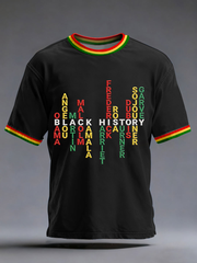 Men's Black History Print Short Sleeves T-shirt