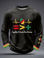 Men's Equality Is Greater Than Division Waffle Long Sleeve T-Shirt