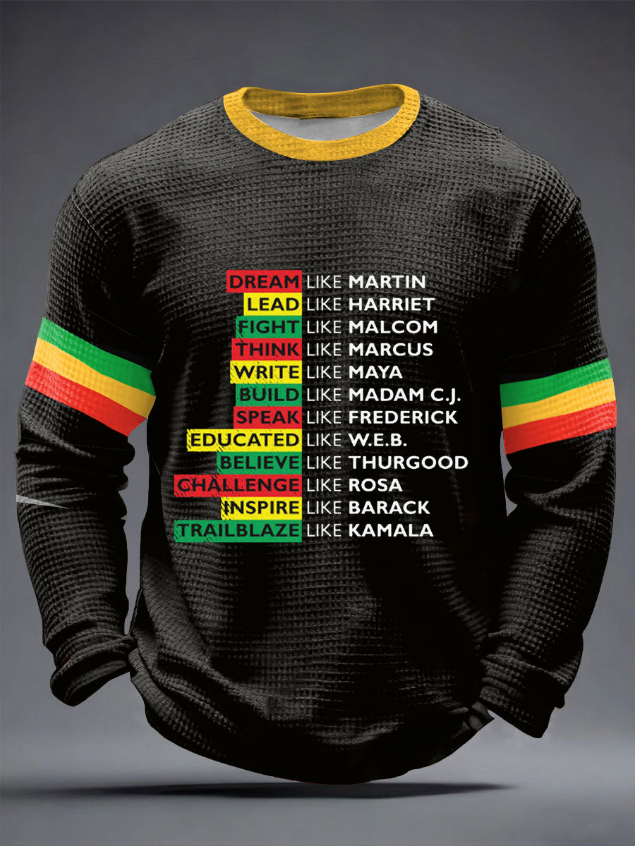 Men's Black History Month Waffle Long Sleeve T-Shirt