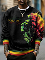 Men's Reggae Music Inspired Lion Print Sweatshirt