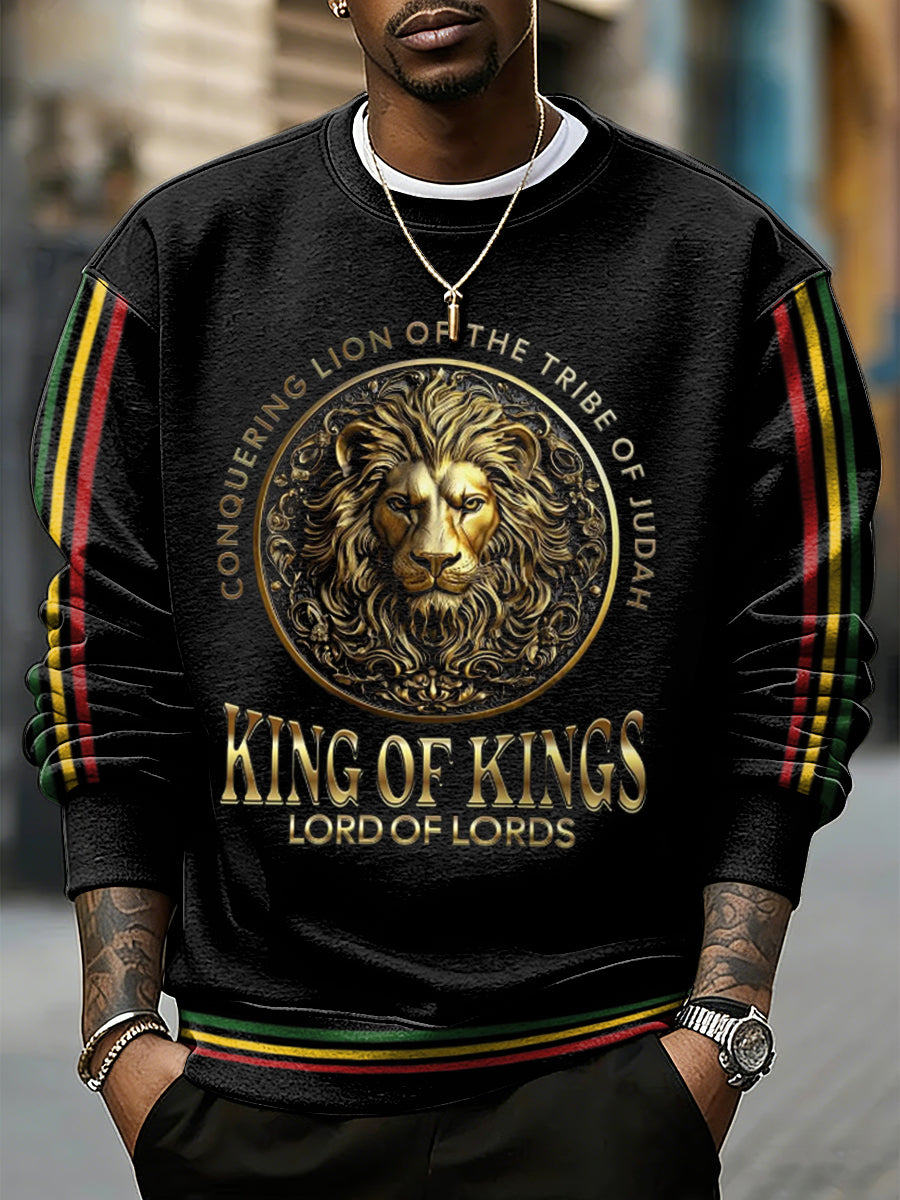 Men's Reggae Music Inspired Lion Print Sweatshirt