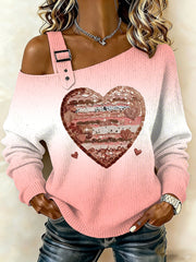 Women's Valentine's Day Print Casual Top