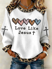Women's Love Like Jesus Leopard  Top