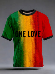 Men's Reggae Music One Love Print T-Shirt
