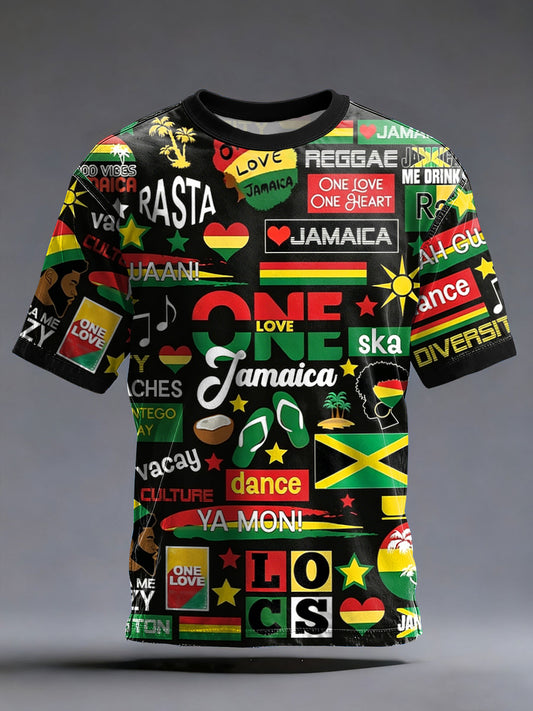 Men's Reggae Music Inspired Print T-Shirt