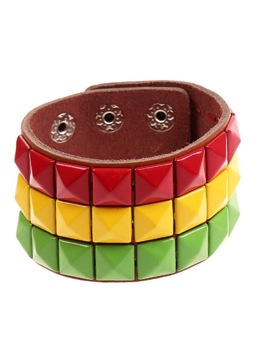 Unisex Jamaican Reggae Leather Bracelet