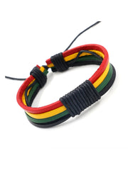 Unisex Jamaican Reggae Leather Woven Bracelet