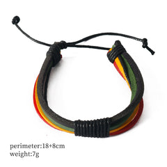 Unisex Jamaican Reggae Leather Braided Bracelet