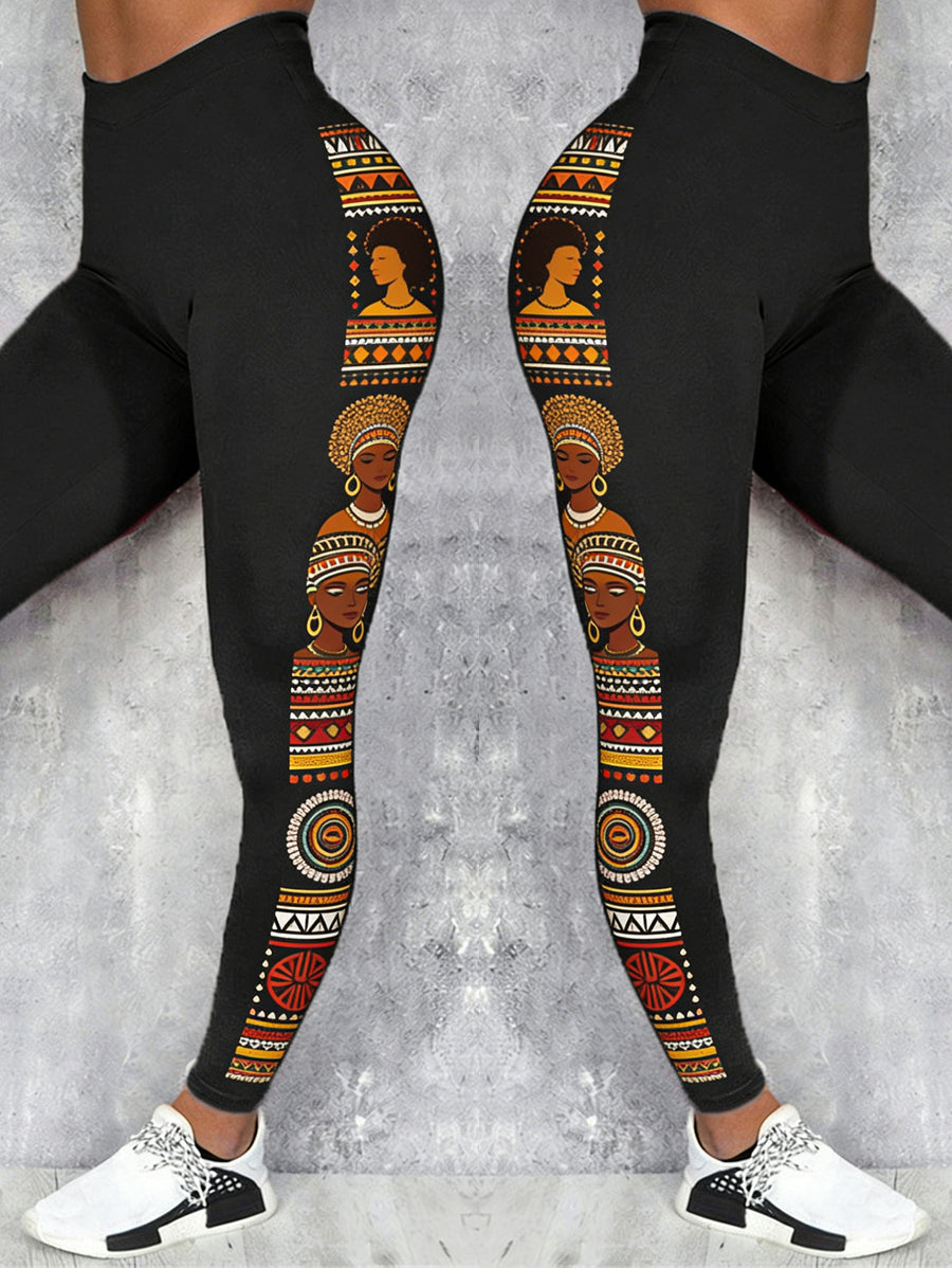 Women's Black History Print Velvet Leggings