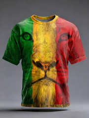 Men's Black History Month Lion Short Sleeves T-shirt