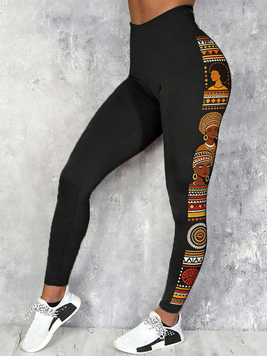 Women's Black History Print Velvet Leggings