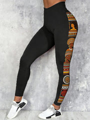 Women's Black History Print Velvet Leggings