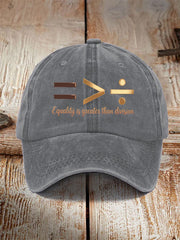 Unisex Equality Is Greater Than Division Black History Month Hat
