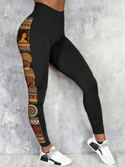 Women's Black History Print Velvet Leggings