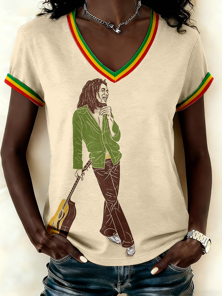 Women's Reggae Music Inspired Print T-Shirt