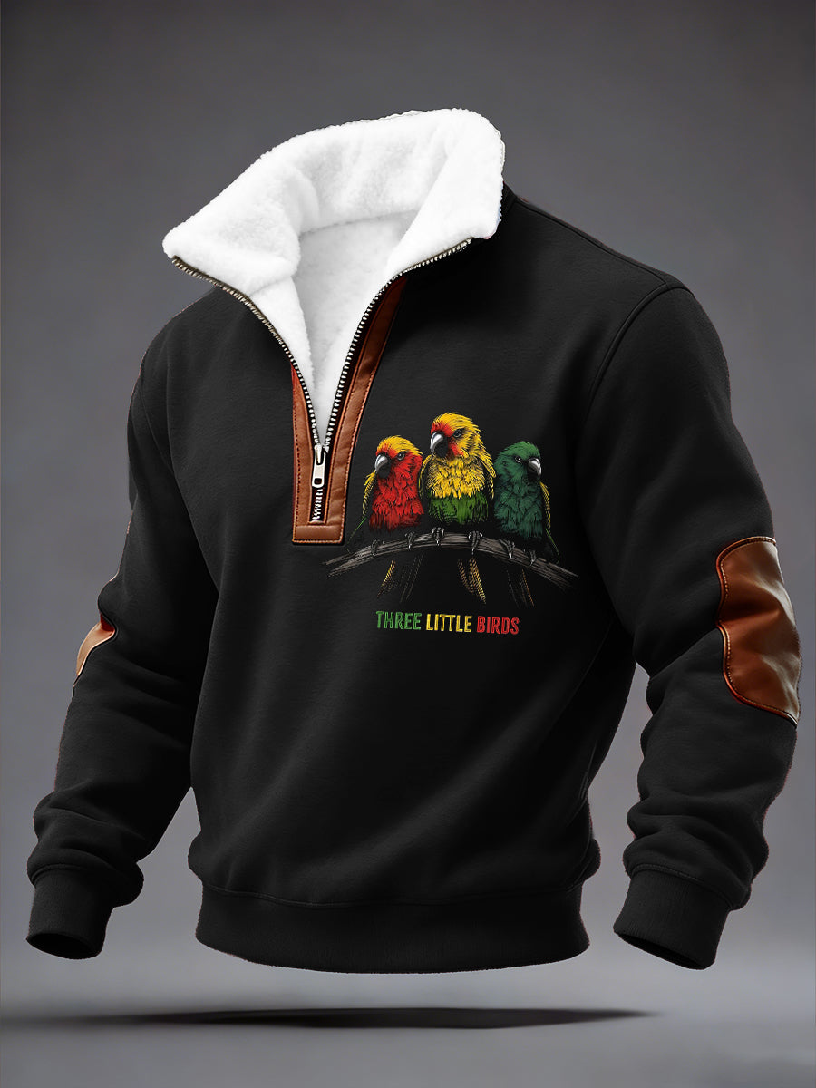 Men's Reggae Music Three Little Birds Print Sweatshirt