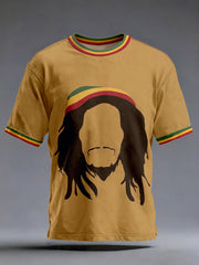 Men's Reggae Music Inspired Print Vintage T-Shirt