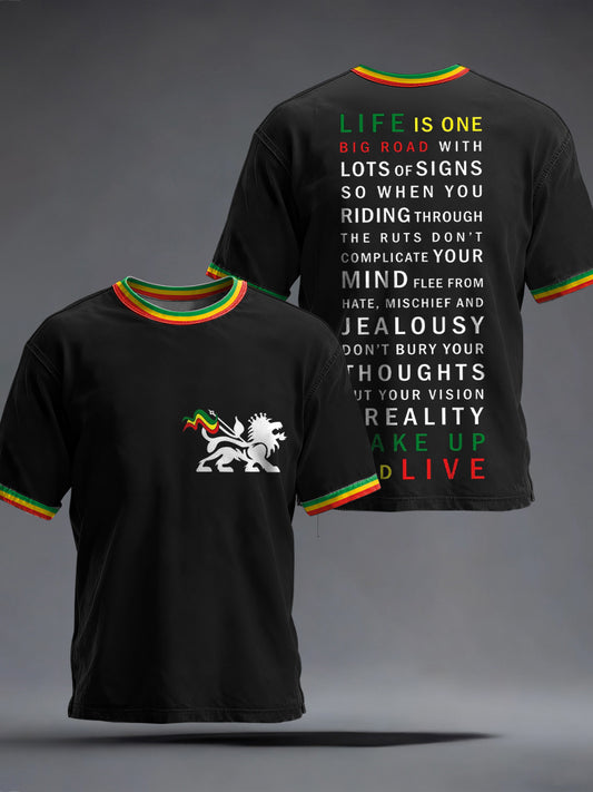 Men's Reggae Music Inspired Print T-Shirt
