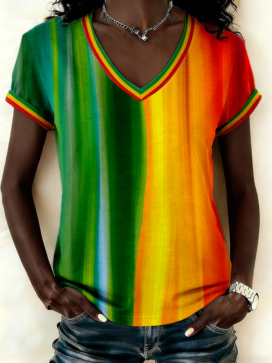 Women's Reggae Music Inspired Print T-Shirt