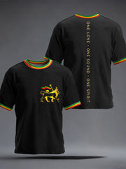 Men's Reggae Music Inspired Print Vintage T-Shirt