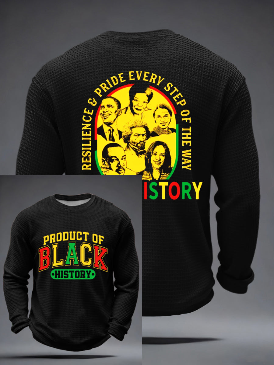 Men's PRODUCT OF BLACK HISTORY Waffle Long Sleeve T-Shirt