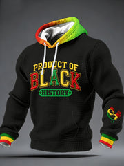 Men's Sankofa Adinkra Black History Checkered Cotton Hoodie