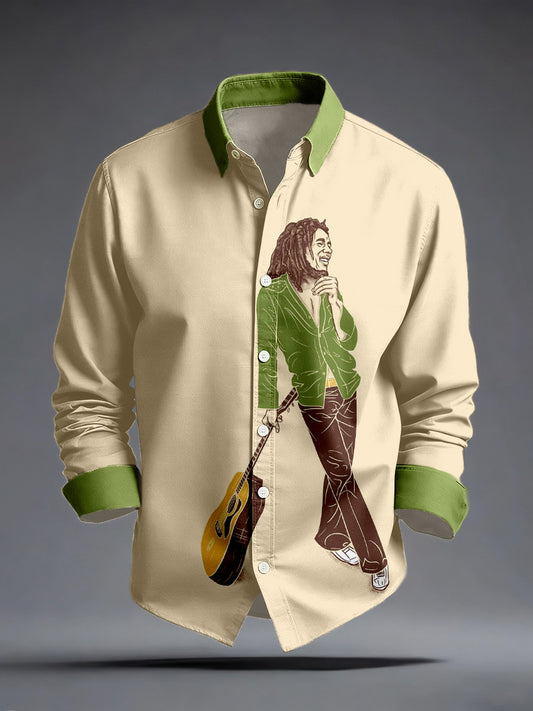Men's Reggae Music Inspired Print Shirt