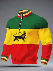 Men's One Love Rasta Lion Waffle Knit Sweatshirts