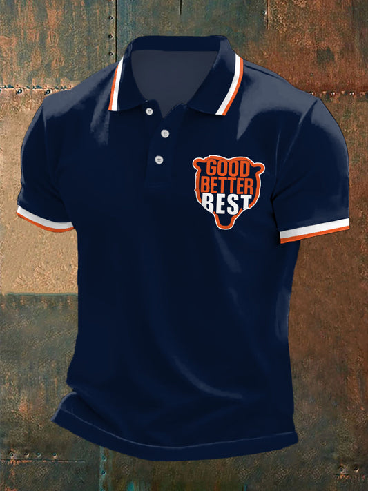 Men's Good Better Best Print Football Fans Gameday Casual Top