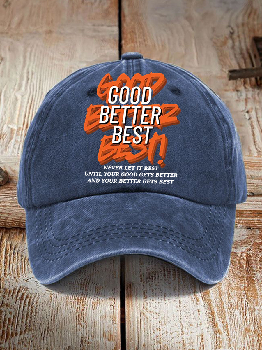 Unisex Good Better Best Print Football Fans Print Hat