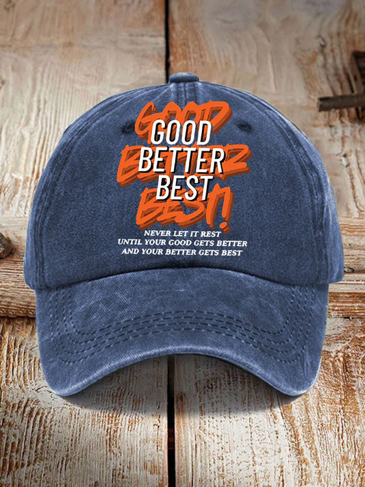 Unisex Good Better Best Print Football Fans Print Hat