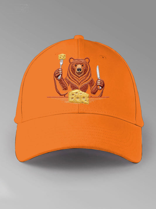 Unisex Bears Eating Cheese Football Lover Print Hat