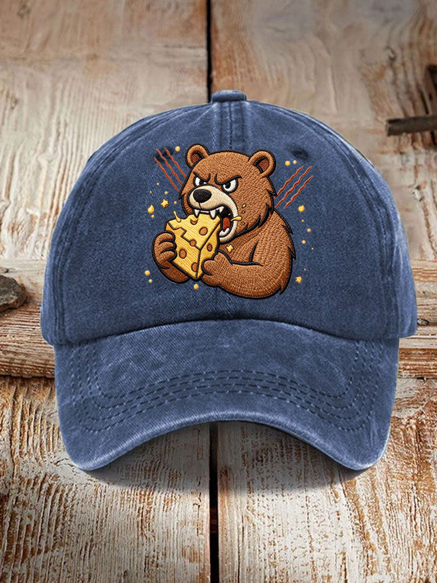 Unisex Bears Eating Cheese Football Lover Print Hat