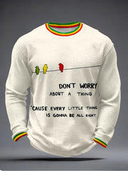 Men's Every Little Thing Is Gonna Be Alright Print Waffle Long-Sleeve T-Shirt