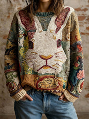 Women's Retro Casual Rabbit Tops