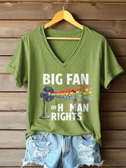 Women's Big Fan Rights Matter Be Good Printed T-shirt