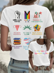 Women's Big Fan Rights Matter Be Good Printed T-shirt