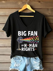 Women's Big Fan Rights Matter Be Good Printed T-shirt
