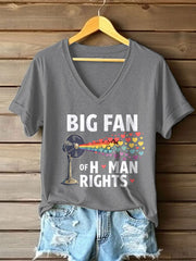 Women's Big Fan Rights Matter Be Good Printed T-shirt