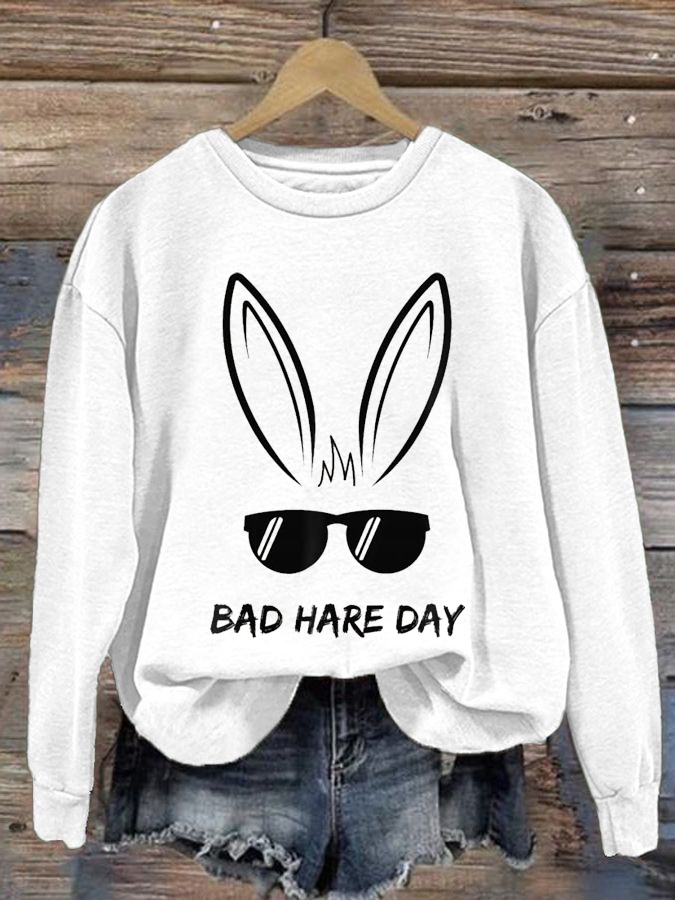 Women's Bunny Football Music Lover Printed polyester sweatshirt