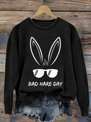 Women's Bunny Football Music Lover Printed polyester sweatshirt