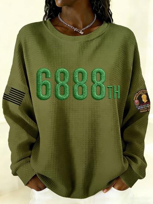 Women's The 6888th Black History Waffle Sweatshirt