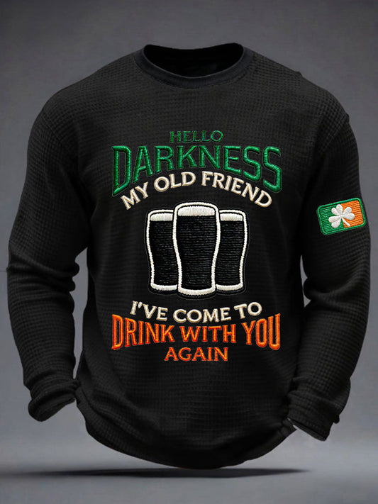 Men's Hello Darkness My Old Friend Waffle Long Sleeve T-Shirt