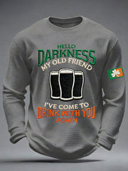 Men's Hello Darkness My Old Friend Waffle Long Sleeve T-Shirt